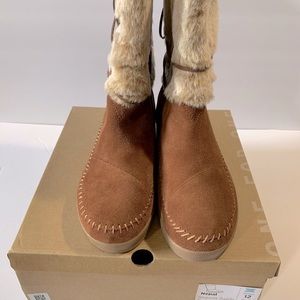 Brown Toms Nepal Faux Fur Boot Size 12